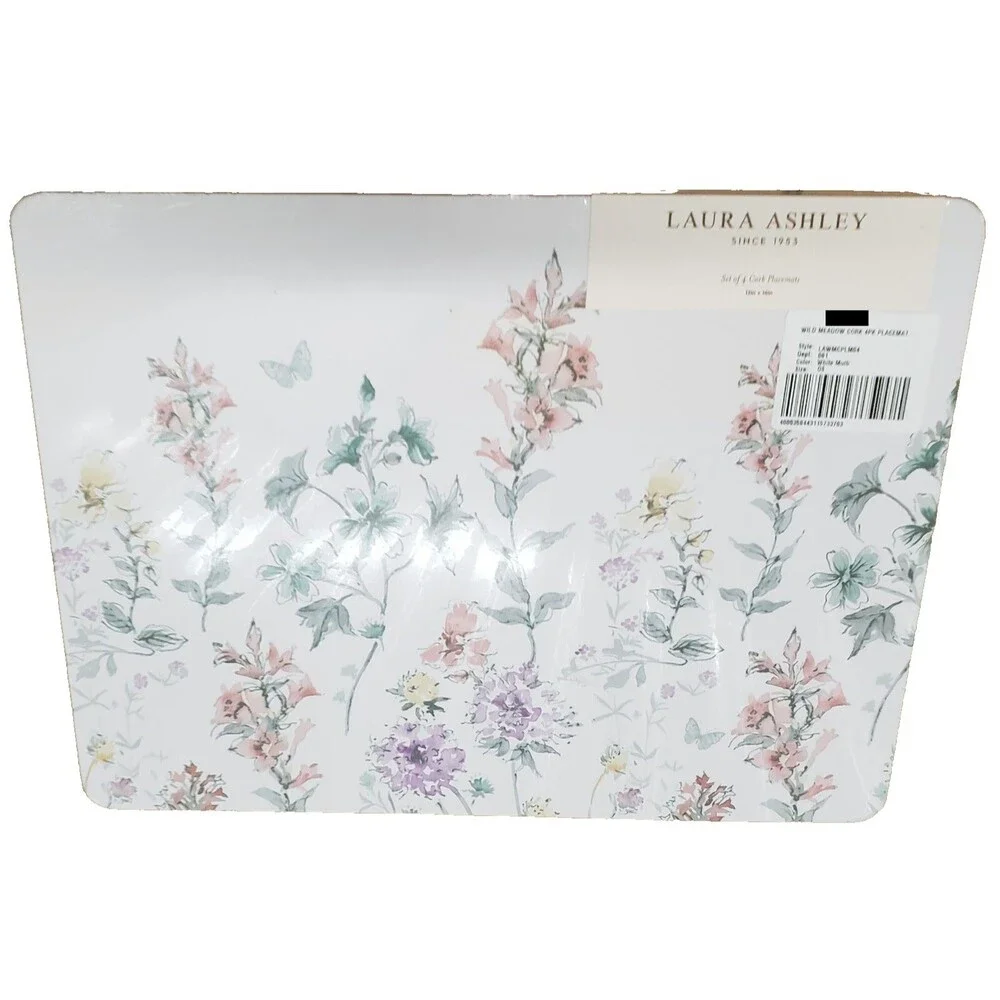Set of 4 Hard Placemats w/Cork Back(12
